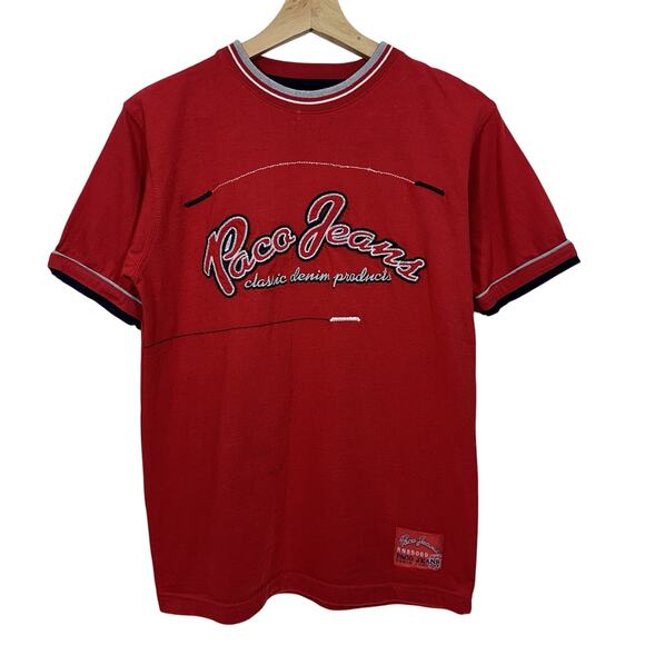 Vintage Paco Jeans New York Embroidered Crewneck T-Shirt Men Size Small S - Picture 1 of 7